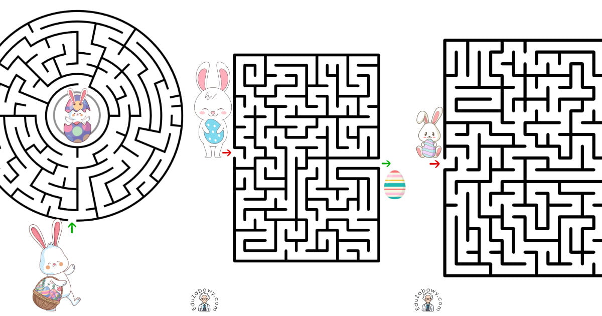 Karty pracy: Labirynty: Wielkanoc