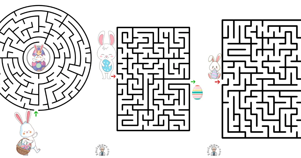 Karty pracy: Labirynty: Wielkanoc