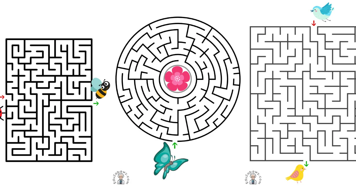 Karty pracy: Labirynty: Wiosna