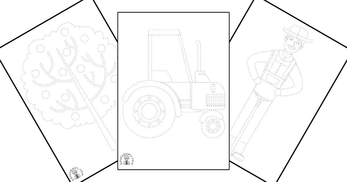 Karty pracy: Grafomotoryka: Na wsi