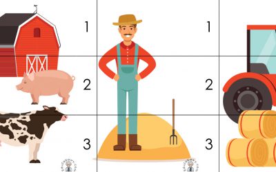 Karty pracy: Puzzle 3 elementy: Na wsi