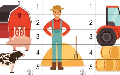 Karty pracy: Puzzle 5 elementów: Na wsi