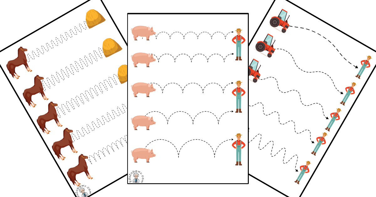 Karty pracy: Szlaczki: Na wsi