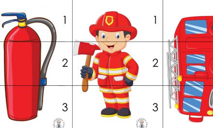 Karty pracy: Puzzle 3 elementy: Strażak