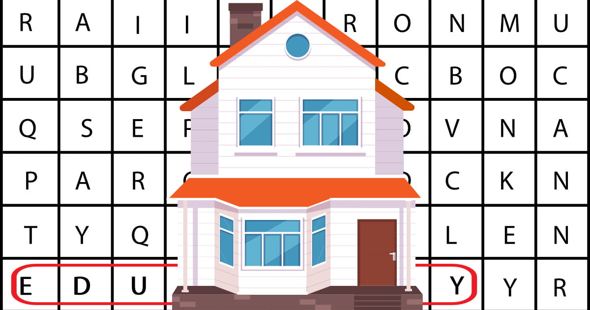 Wykreślanka online: Budowa i pomieszczenia w domu