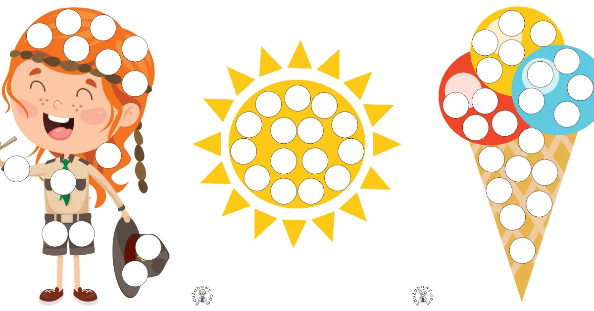 Karty pracy: Wypełnij kolorem: Lato