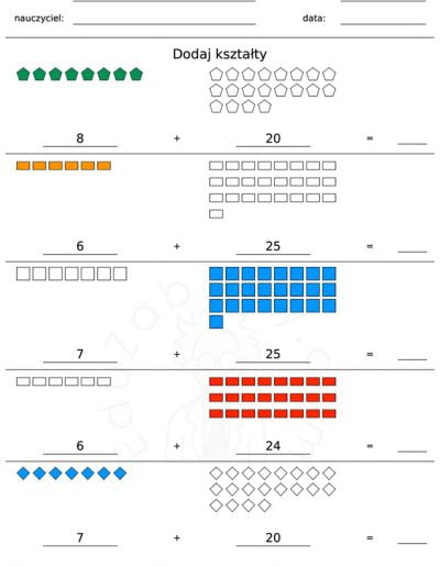 Generator kart pracy: Dodawanie na obrazkach 4