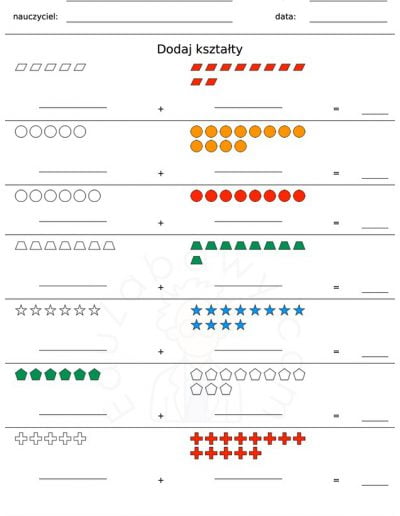 Generator kart pracy: Dodawanie na obrazkach 3