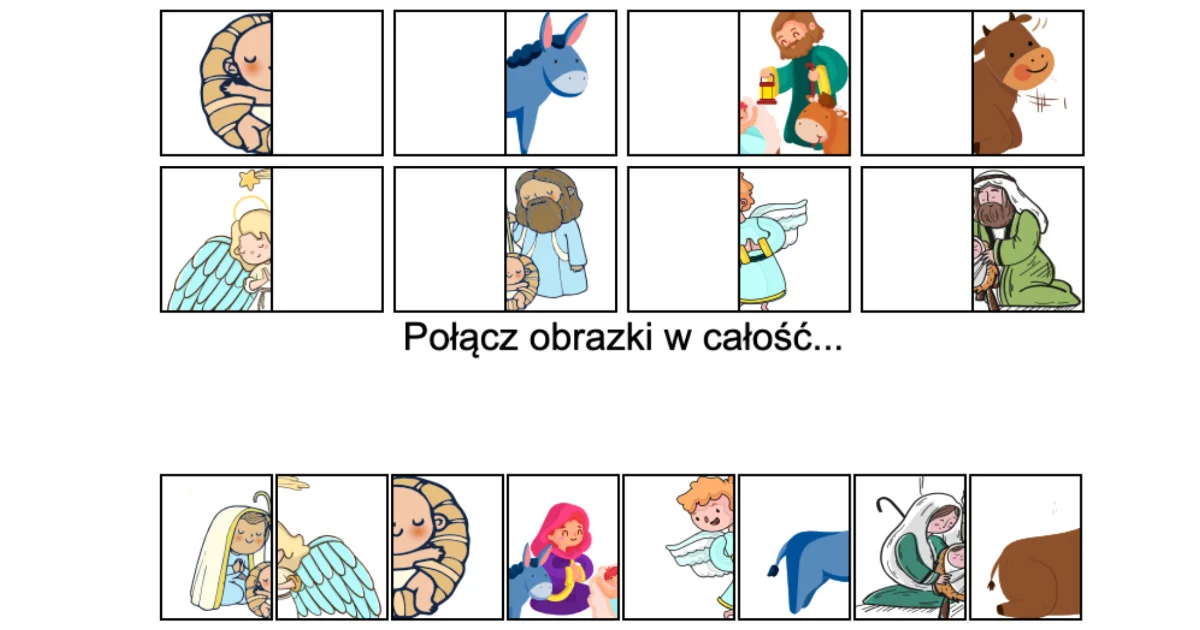 Gra online: Połącz obrazki: Jasełka