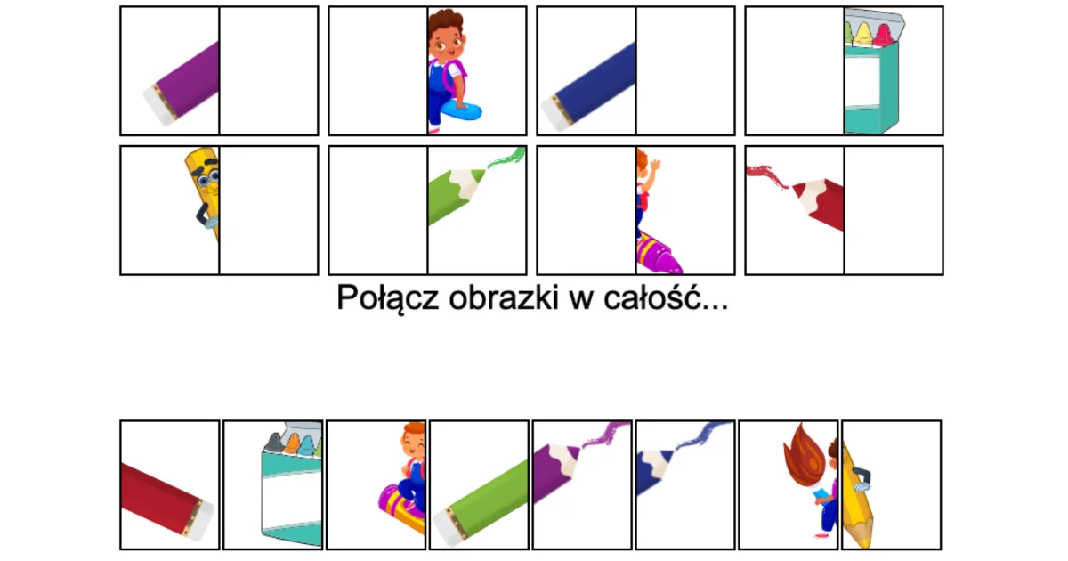 Gra online: Połącz obrazki: Kredki
