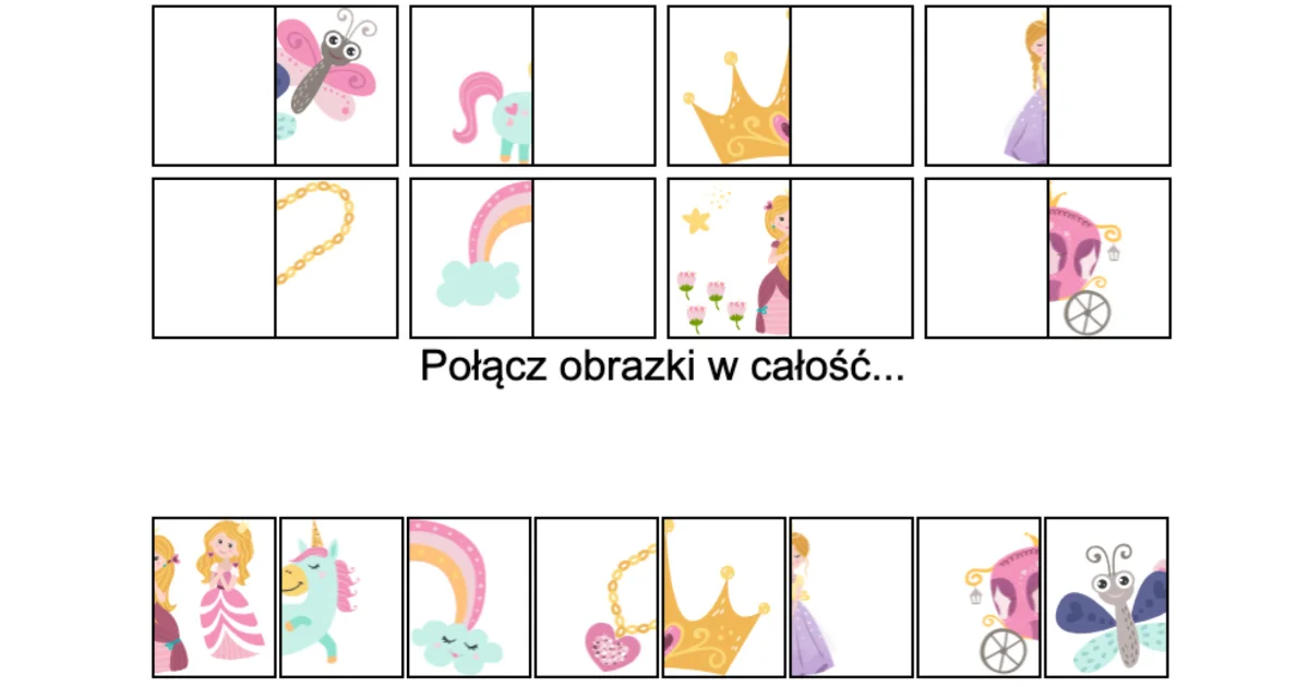 Gra online: Połącz obrazki: Księżniczki