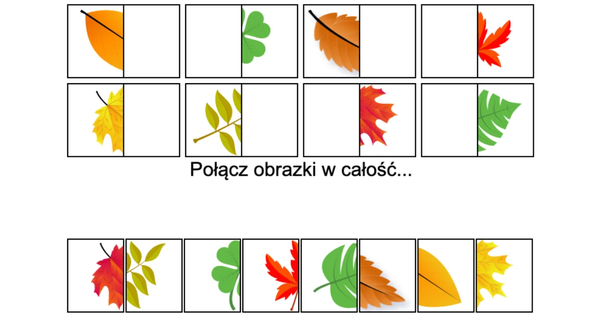 Gra online: Połącz obrazki: Liście