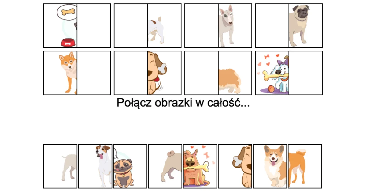 Gra online: Połącz obrazki: Pies