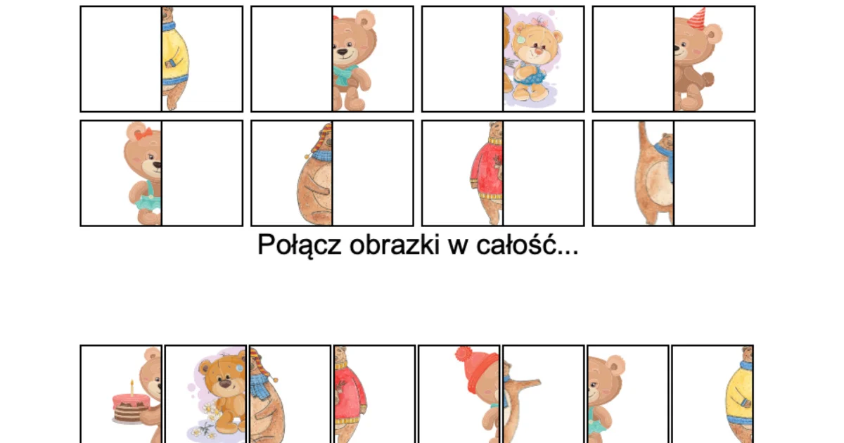 Gra online: Połącz obrazki: Pluszowe misie