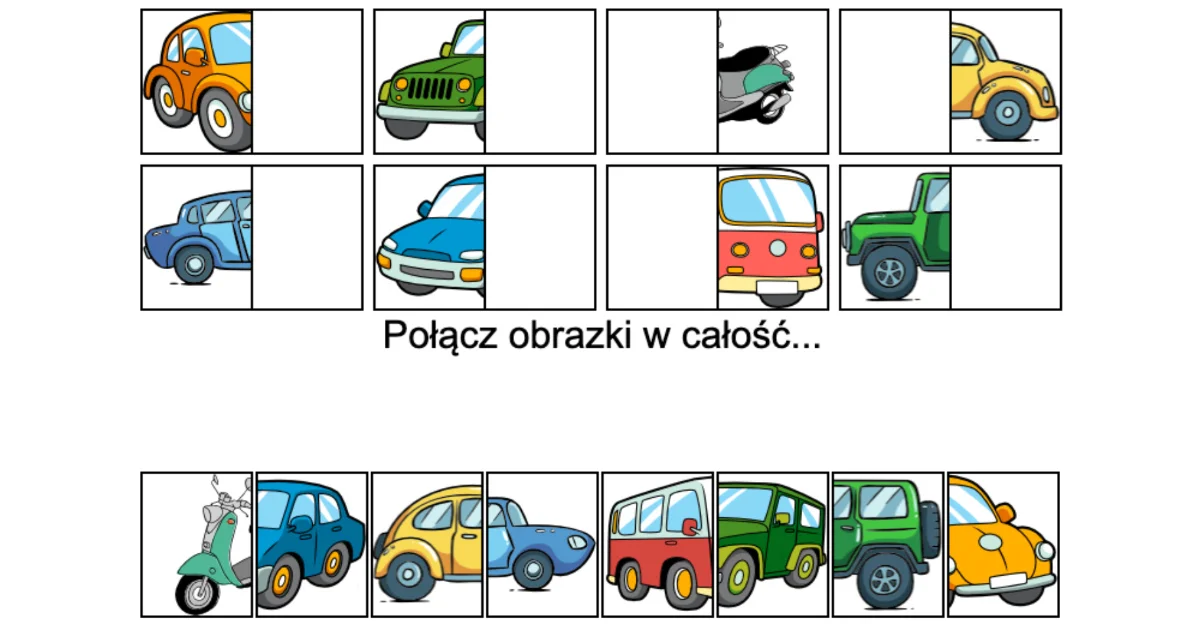 Gra online: Połącz obrazki: Pojazdy