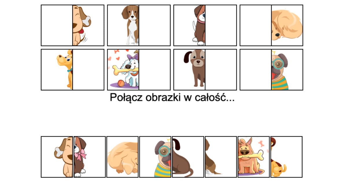 Gra online: Połącz obrazki: Psy