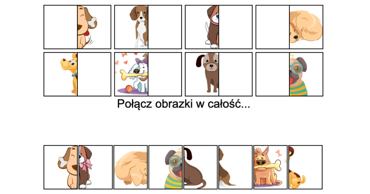 Gra online: Połącz obrazki: Psy