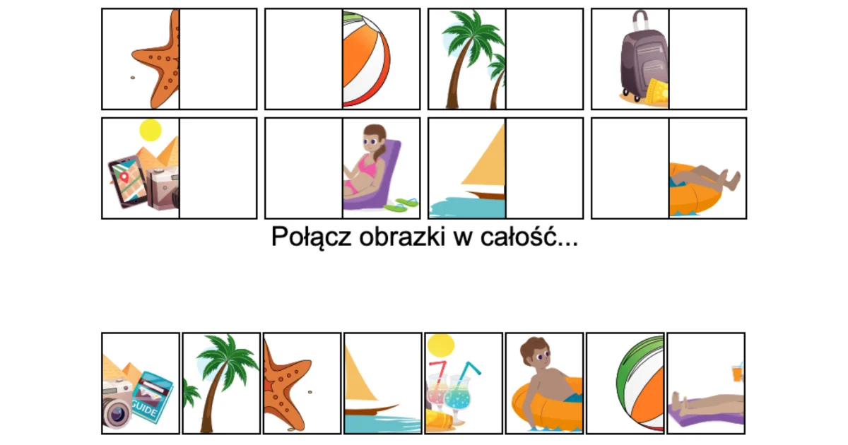 Gra online: Połącz obrazki: Wakacje