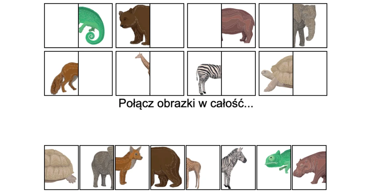 Gra online: Połącz obrazki: Zwierzęta dzikie