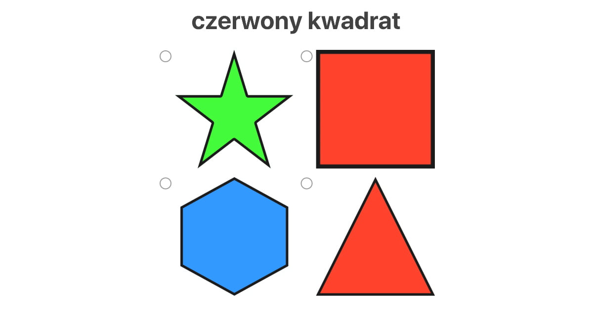 Quiz: Zaznacz figurę i kolor