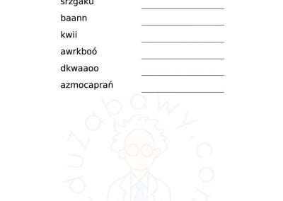 Generator kart pracy: Rozsypanka literowa 41