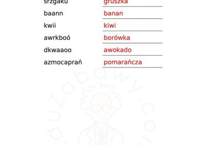 Generator kart pracy: Rozsypanka literowa 42