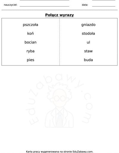 Generator kart pracy: Dopasowywanie 3