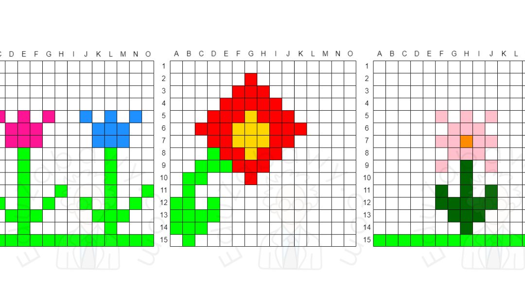 Kodowanie / Dyktando graficzne: Kwiaty