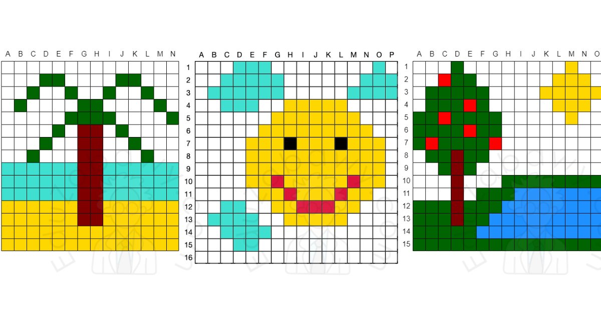 Karty pracy: Kodowanie: Dyktando graficzne: Przyroda