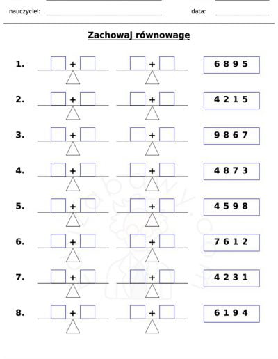 Generator kart pracy: Zachowaj równowagę 1