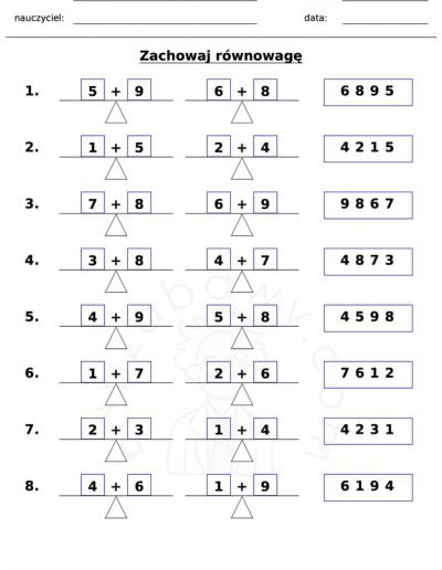 Generator kart pracy: Zachowaj równowagę 2