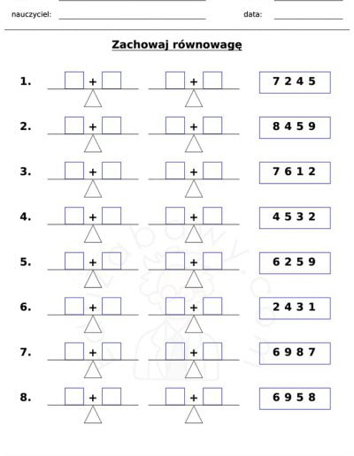 Generator kart pracy: Zachowaj równowagę 3