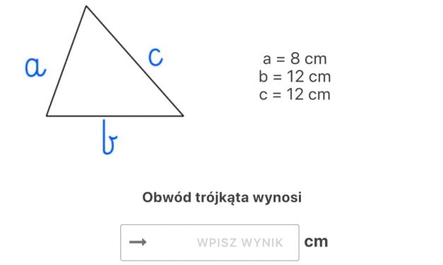 Zadanie: Oblicz obwód trójkąta