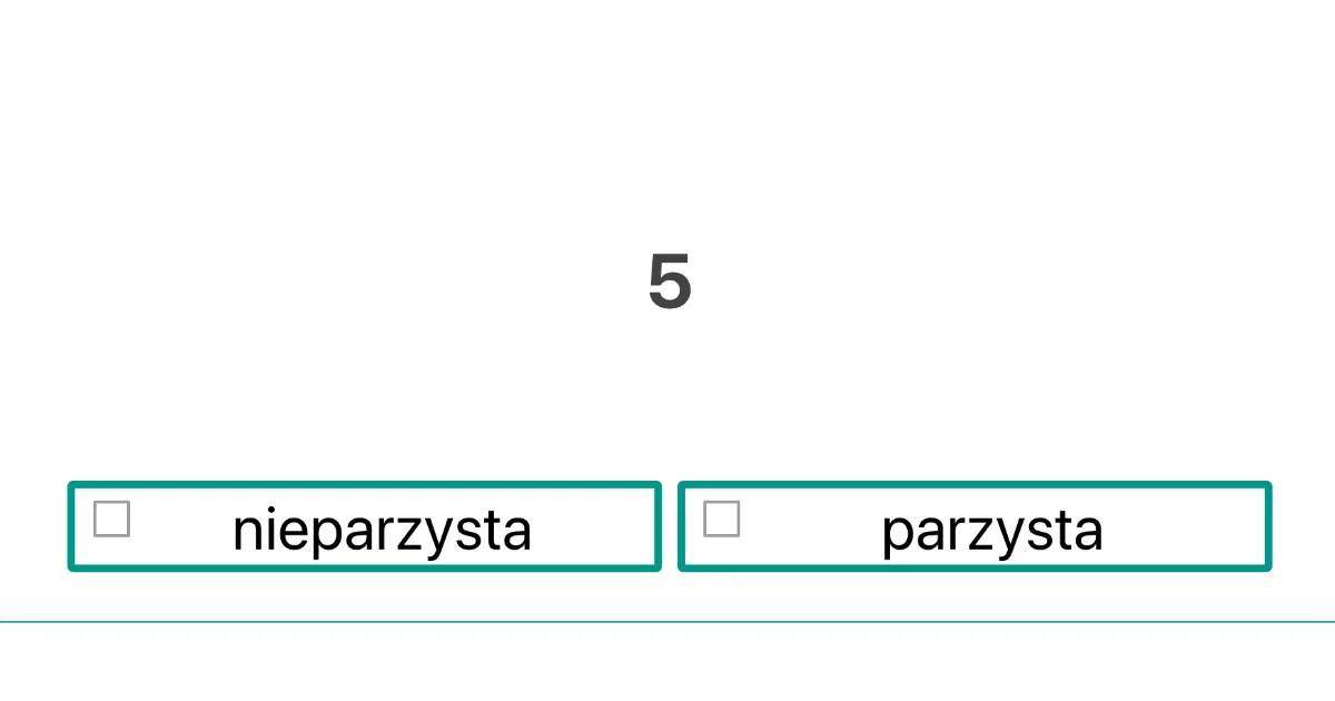 Quiz: Liczby parzyste i nieparzyste w zakresie do 20