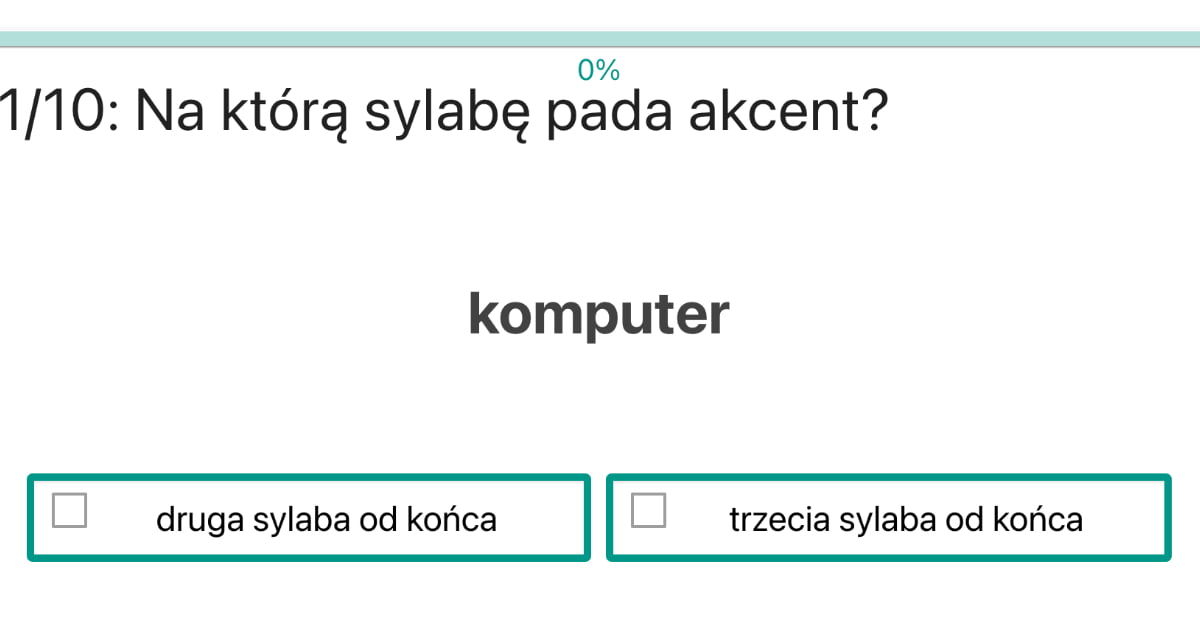 Quiz: Akcent wyrazowy