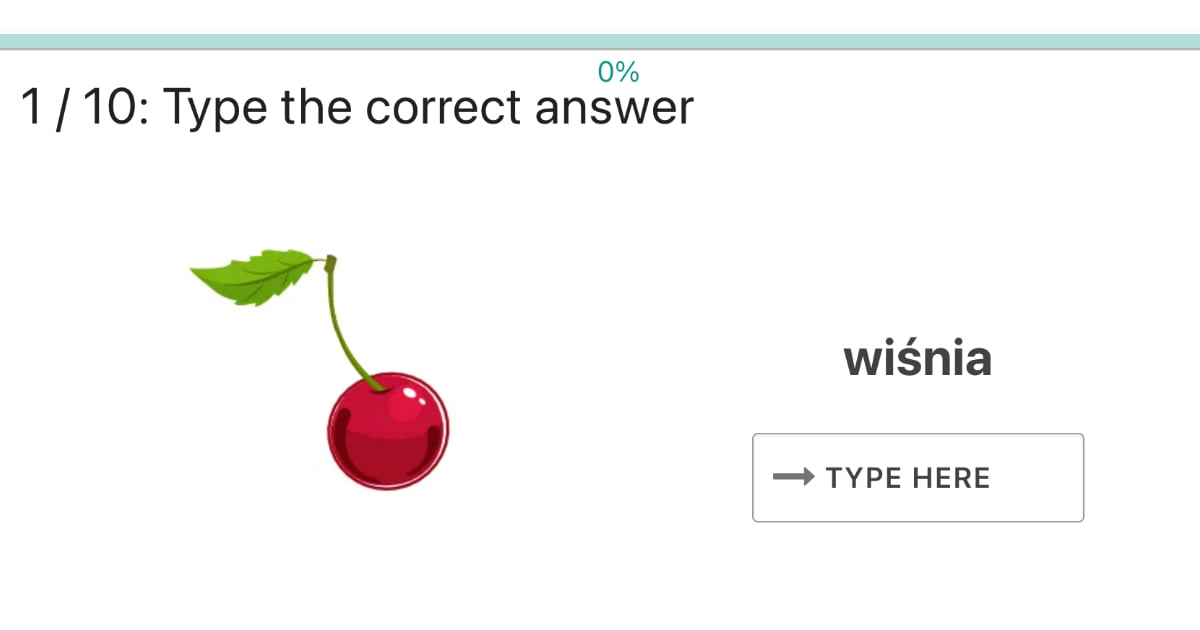 Quiz na angielskie słownictwo: Wpisz nazwę owoców