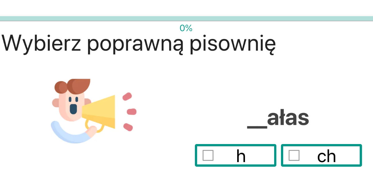 Ćwiczenie ortograficzne: h czy ch?