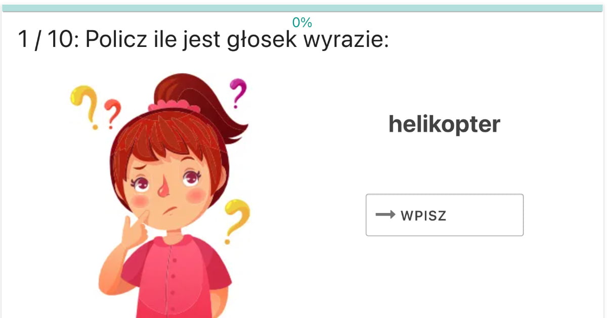 Quiz: Podział na głoski