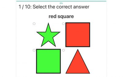 Quiz na angielskie słownictwo: Zaznacz kształt i kolor / Select color and shape