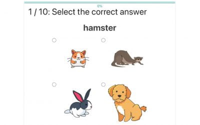 Ćwiczenie na angielskie słownictwo: Zaznacz zwierzę / Select the pet