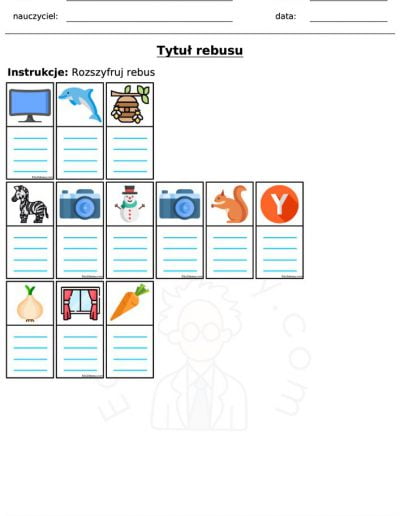 Generator: Rebus - odgadnij pierwsze litery 1