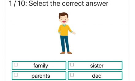 Ćwiczenie na angielskie słownictwo: Nazwij członków rodziny / Name family members (select)