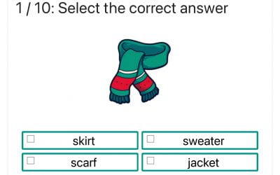 Ćwiczenie na angielskie słownictwo: Nazwij ubrania / Name clothes (select)