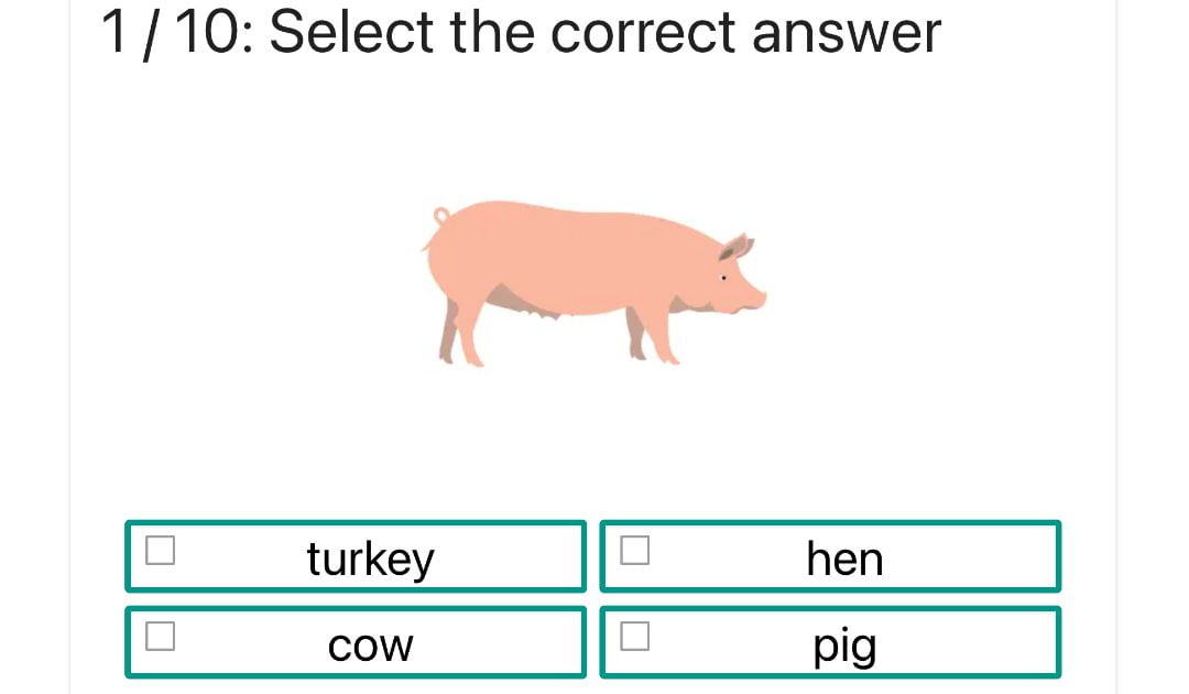Nazwij zwierzę hodowlane / Name the farm animal (select)