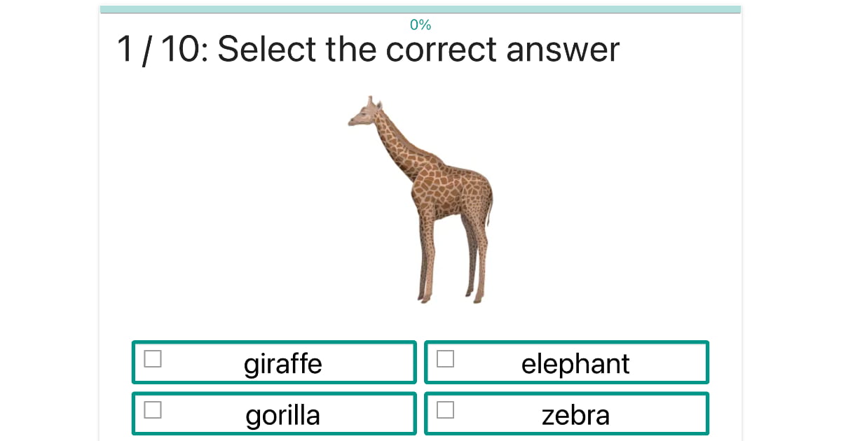Ćwiczenie na angielskie słownictwo: Nazwij dzikie zwierzę / Name the wild animal (select)