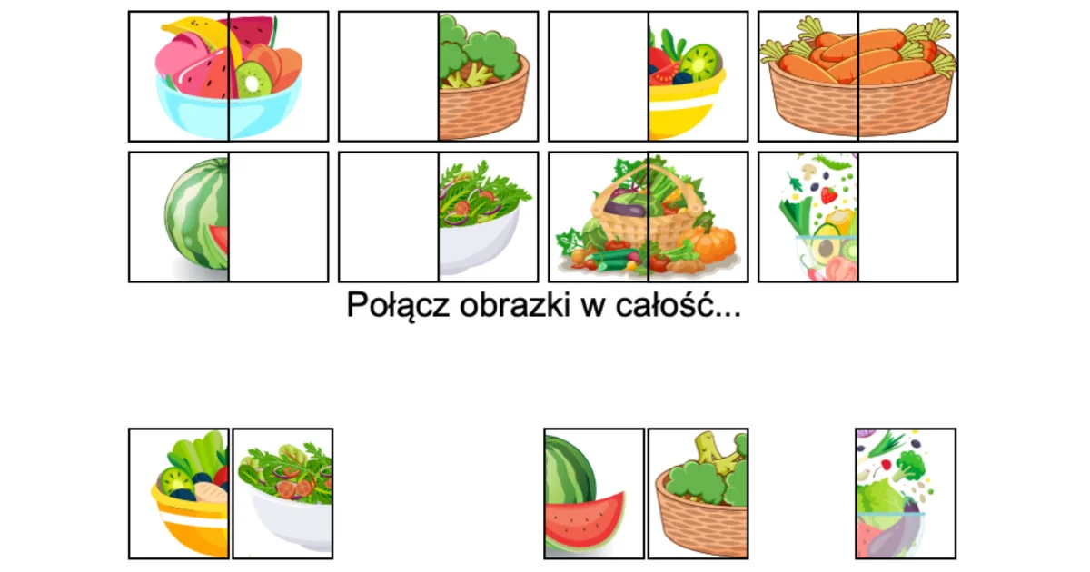 Gra online: Połącz obrazki: Zdrowe jedzenie