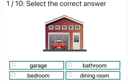 Ćwiczenie na angielskie słownictwo: Nazwij pomieszczenie / Name the room (select)