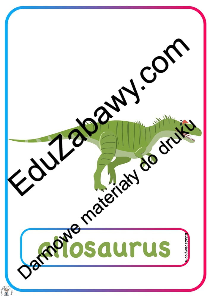 Plansze dydaktyczne po angielsku: Dinozaury