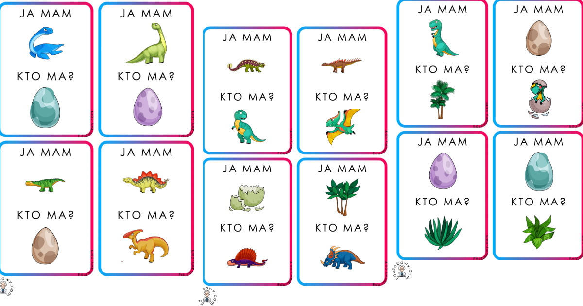 Karty pracy: Ja mam, kto ma: Dzień Dinozaura