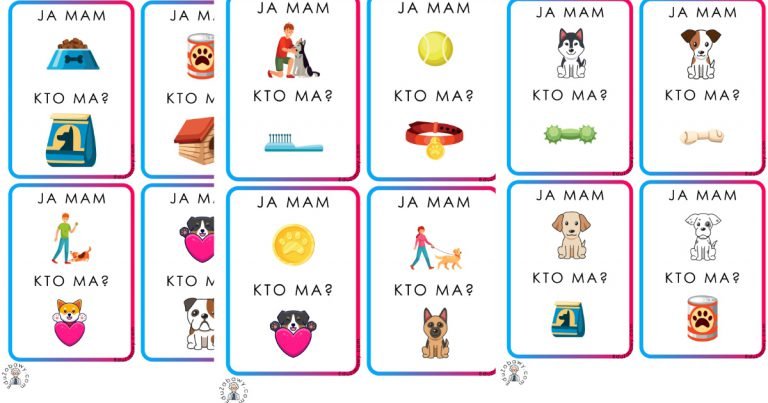 Ja mam, kto ma? Karty pracy do druku w PDF dla dzieci za darmo
